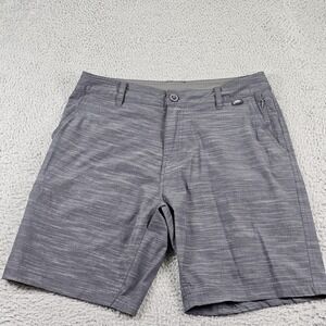 AFTCO Shorts Mens 32 Gray Fishing Performance Khaki Zip Pocket RN 77987